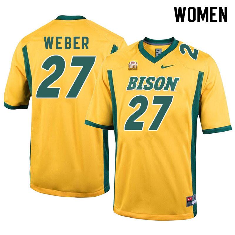 Women #27 Dawson Weber North Dakota State Bison College Football Jerseys Sale-Yellow